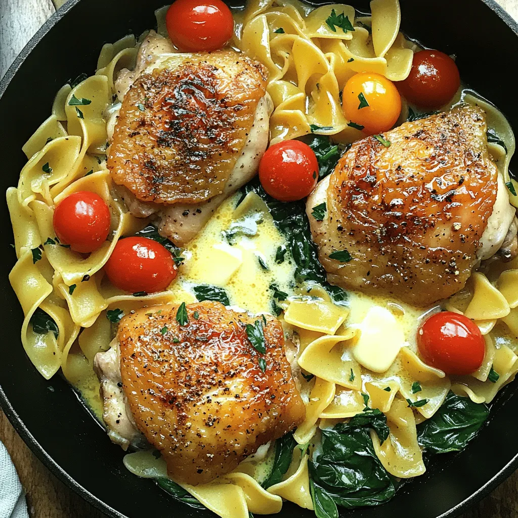To create my one-pan chicken with buttered noodles, you need simple, fresh ingredients. Let’s break them down.
