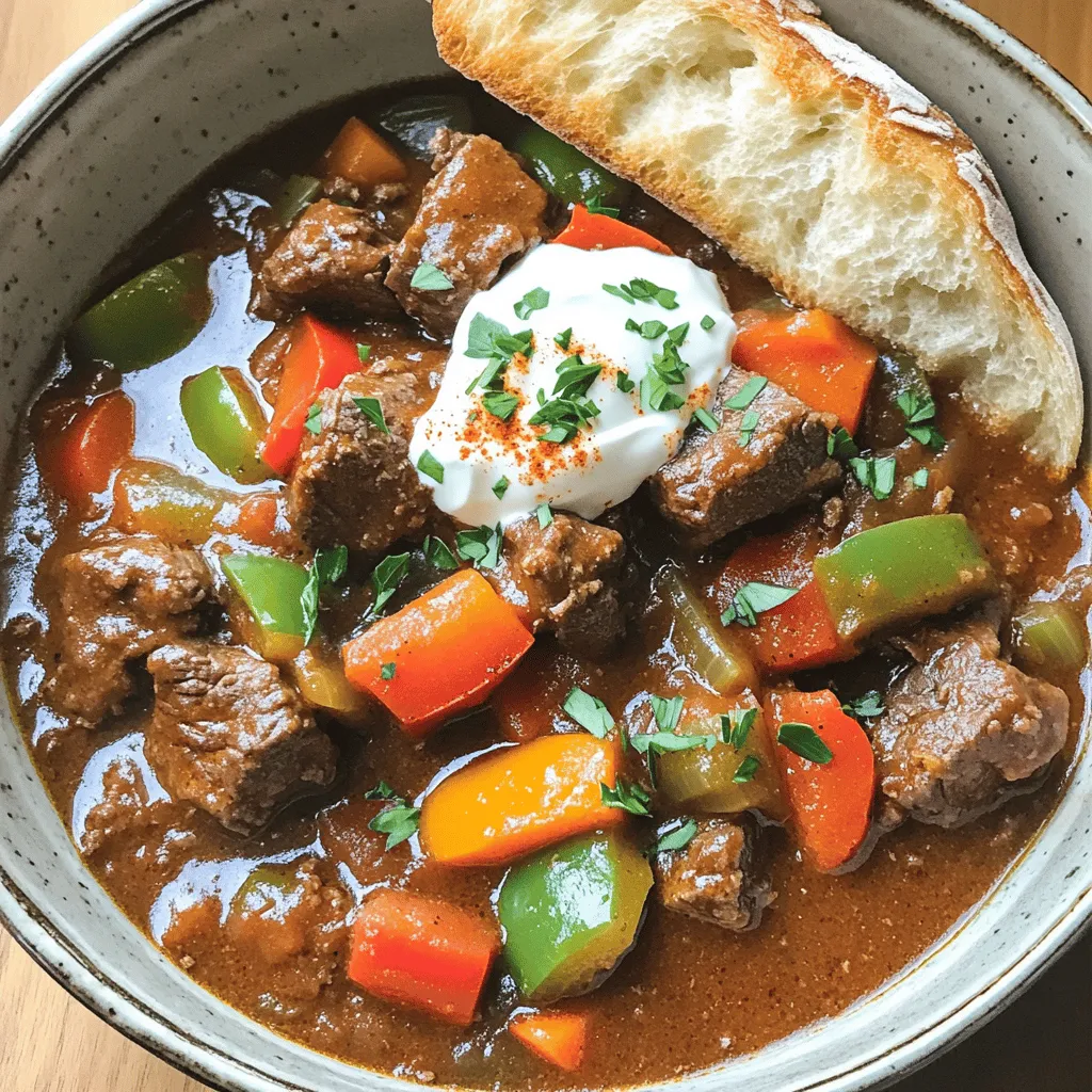 To make a tasty Polish goulash, you need some key ingredients. The main star is beef stew meat, about one pound. It gives the dish its hearty base. You also need two tablespoons of vegetable oil for cooking.