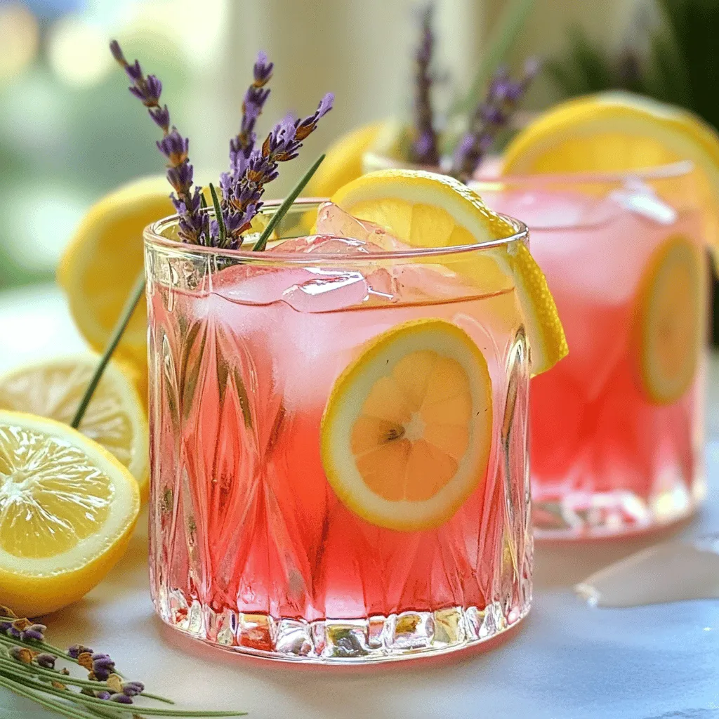 To make pink lavender lemonade, start with the right ingredients. You will need: