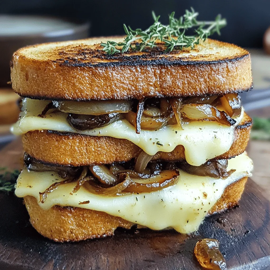 A gourmet grilled cheese is all about quality ingredients. I love using thick sourdough bread for its chewy texture and flavor. It holds up well when grilled, giving you that perfect crunch.