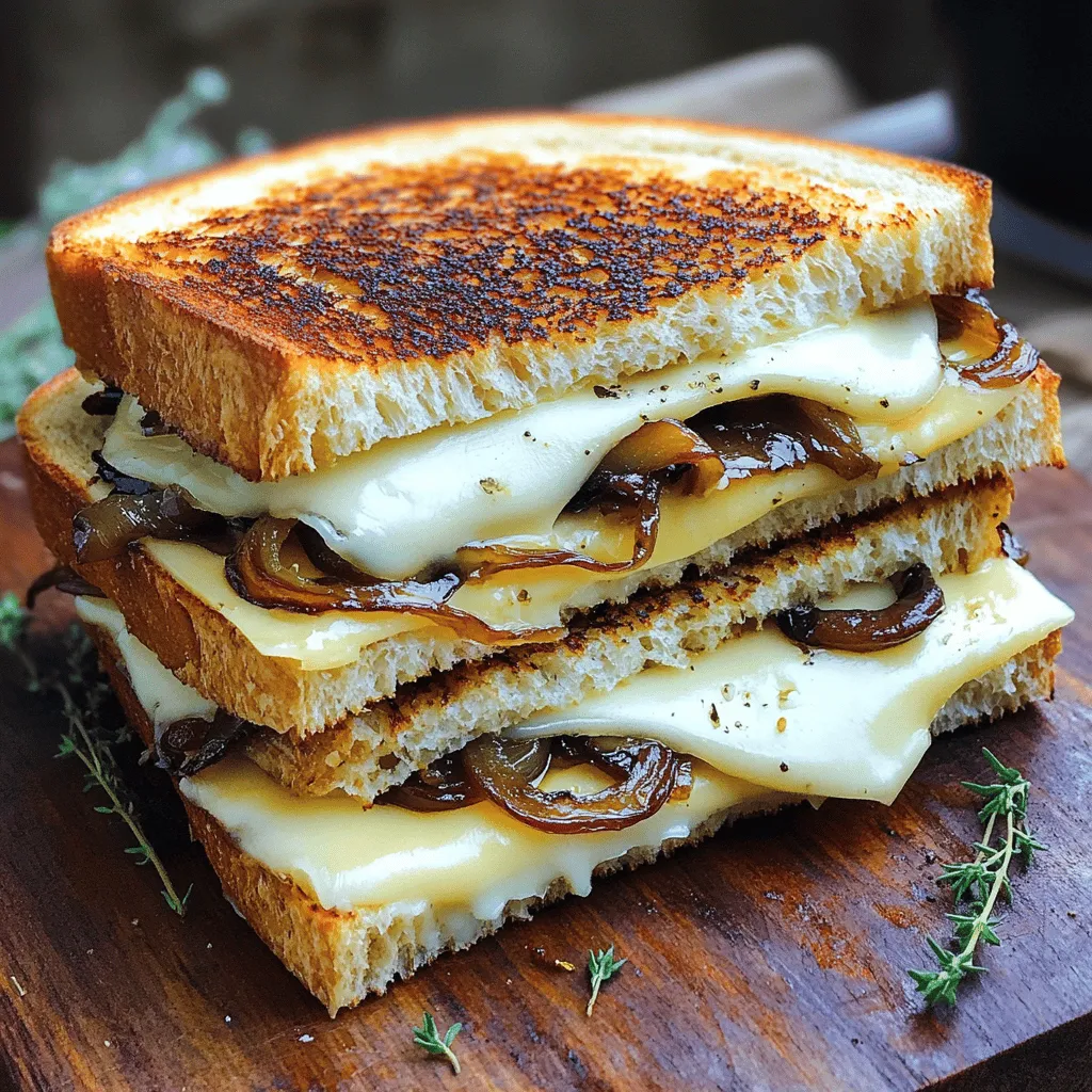 A gourmet grilled cheese is all about quality ingredients. I love using thick sourdough bread for its chewy texture and flavor. It holds up well when grilled, giving you that perfect crunch.
