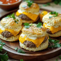 Irresistible Garlic Parmesan Cheeseburger Bombs are a fun twist on classic cheeseburgers. These tasty bites combine juicy meatballs with melted cheese, all wrapped in soft biscuit dough. They pack a punch of flavor and are perfect for parties or a cozy night in.