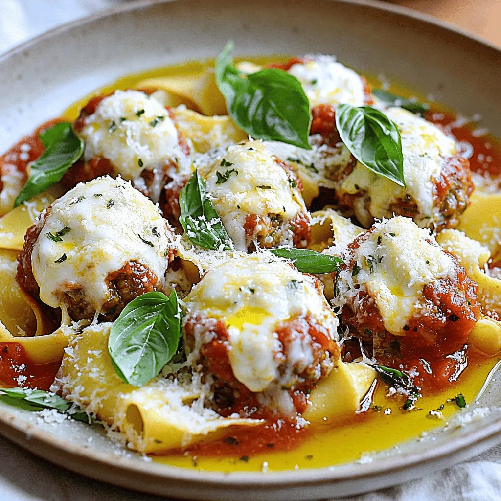 To make a great dish of pappardelle and stuffed meatballs, you need key ingredients. Each part of this meal brings flavor and joy.