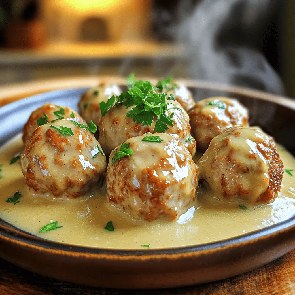 To make tasty Swedish meatballs, you need a few key ingredients. The main meats are ground beef and ground pork. Mixing these gives you a rich flavor and a nice texture. Use one pound of ground beef and half a pound of ground pork.