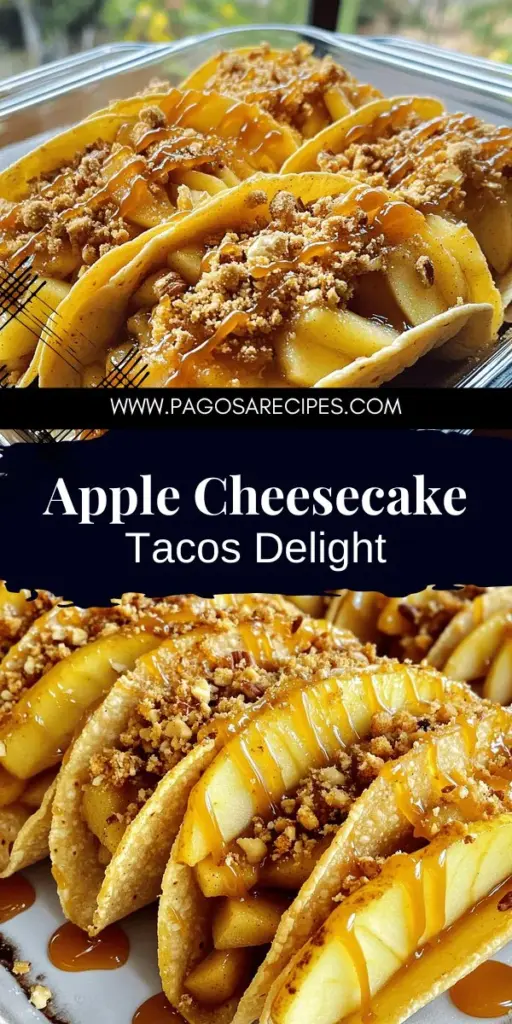Experience a delightful twist on dessert with delicious apple cheesecake tacos! This fun and easy recipe combines crispy taco shells with a creamy cheesecake filling and sweet apple topping. Perfect for gatherings or a sweet craving, these tacos are a crowd-pleaser. Find out how to create this unique treat step-by-step and impress your family and friends. Click through to explore the full recipe and start making these tasty tacos today!