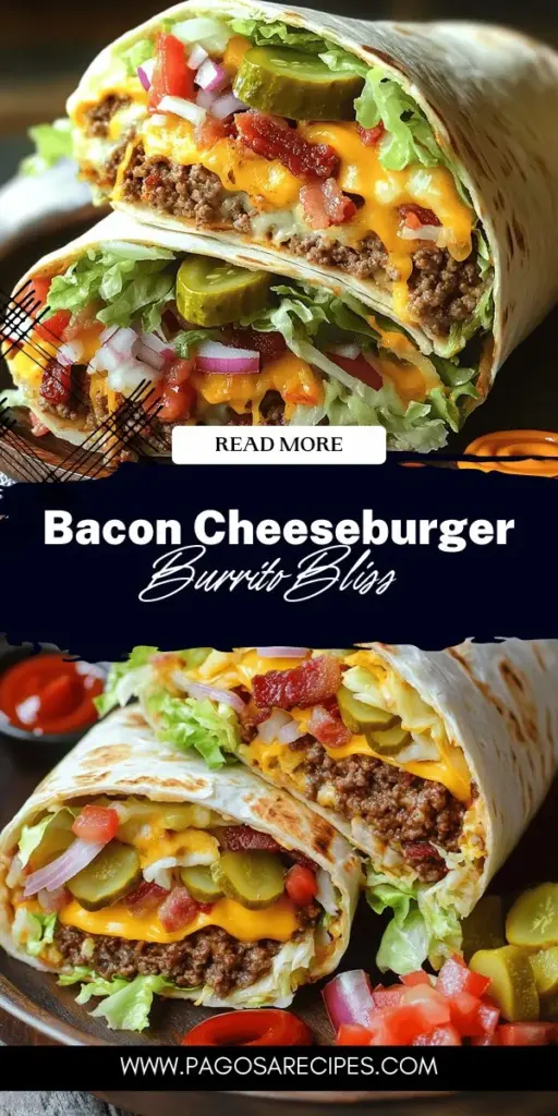 Craving a delicious twist on your favorite burger? Discover how to make the Huge Bacon Cheeseburger Burrito—a hearty blend of savory bacon, melty cheese, and fresh toppings all wrapped in a warm tortilla. This recipe doesn't just fill you up; it lets you customize with various proteins and toppings for endless flavor possibilities. Click through for step-by-step instructions and delightful recipe ideas that will transform your mealtime!