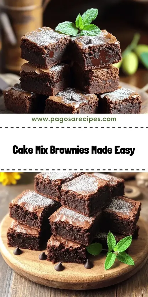Indulge your sweet tooth with this easy and delicious cake mix brownies recipe! Learn how to whip up rich, chocolatey brownies with minimal effort using just a few ingredients. This guide shares essential tips, fun variations, and common baking mistakes to avoid. Whether you're a baking novice or a pro, you'll impress everyone with these crowd-pleasers. Ready to bake up some tasty treats? Click through for the full recipe and start your brownie adventure today!