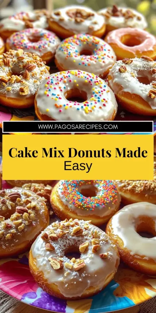 Indulge in the joy of baking with this easy cake mix donuts recipe! In just a few simple steps, you can create soft and fluffy donuts that are perfect for any occasion. Discover fun variations, delicious toppings, and expert tips to ensure perfect texture every time. Whether you're hosting a brunch or looking for a sweet treat, these donuts are sure to impress everyone. Click through to explore the full recipe and unleash your creativity in the kitchen!