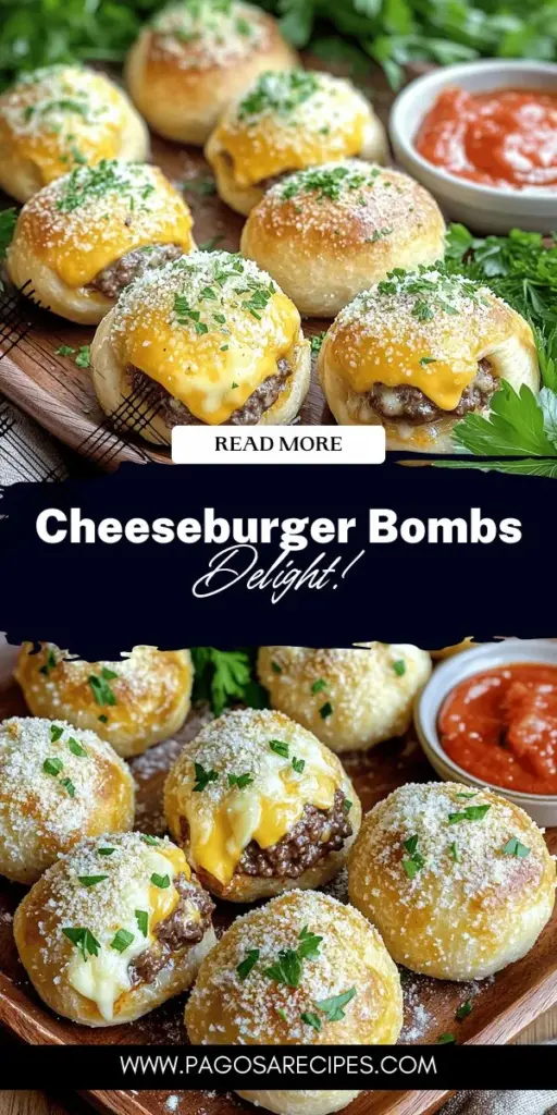 Craving a delicious party snack? Try Garlic Parmesan Cheeseburger Bombs! These flavorful bites combine classic cheeseburger goodness with savory garlic and parmesan for an irresistible treat. In just a few simple steps, you can impress your guests with this fun and easy recipe. Perfect for game days or gatherings, these bombs are sure to be a hit. Click through to explore the full recipe and elevate your snack game today!