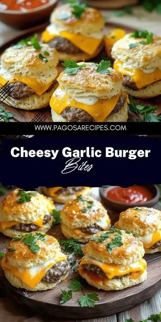 If you're a burger lover, you need to try my Irresistible Garlic Parmesan Cheeseburger Bombs! These delightful bites combine juicy beef, melty cheese, and crispy biscuit dough, all infused with garlic and parmesan flavors. Perfect for parties or game days, these easy-to-eat treats are sure to impress your guests. Click through to explore the full recipe and discover fun variations to make them your own! Don’t miss out on this delicious adventure!