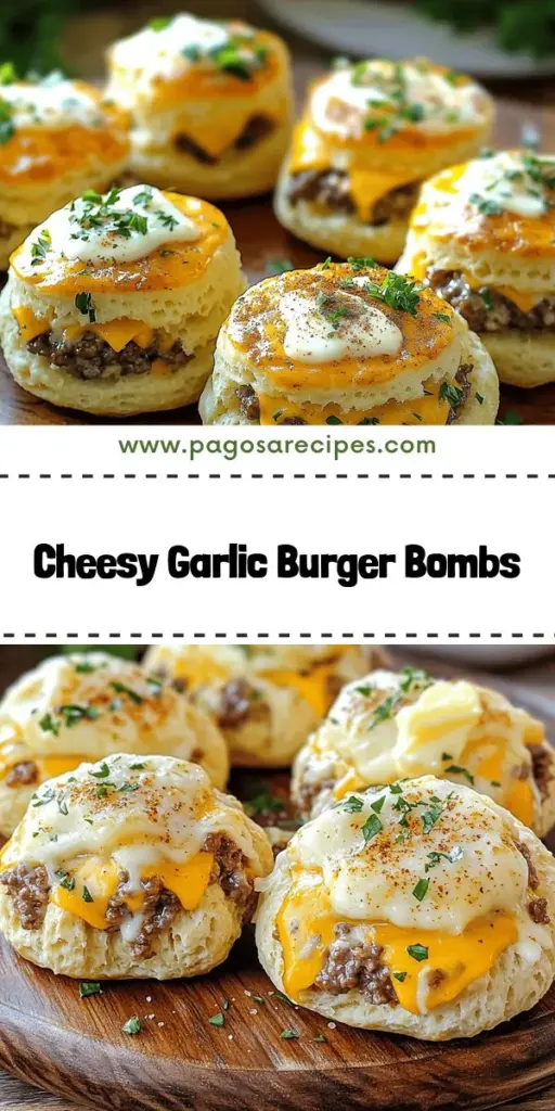 Indulge in the ultimate comfort food with these Irresistible Garlic Parmesan Cheeseburger Bombs! Packed with juicy beef, gooey cheeses, and a burst of savory garlic flavor, these delicious bites are perfect for game nights or cozy family dinners. With simple ingredients and easy steps, you'll wow your guests with this crowd-pleaser. Ready to create these tasty bombs? Click through for the full recipe and get cooking!