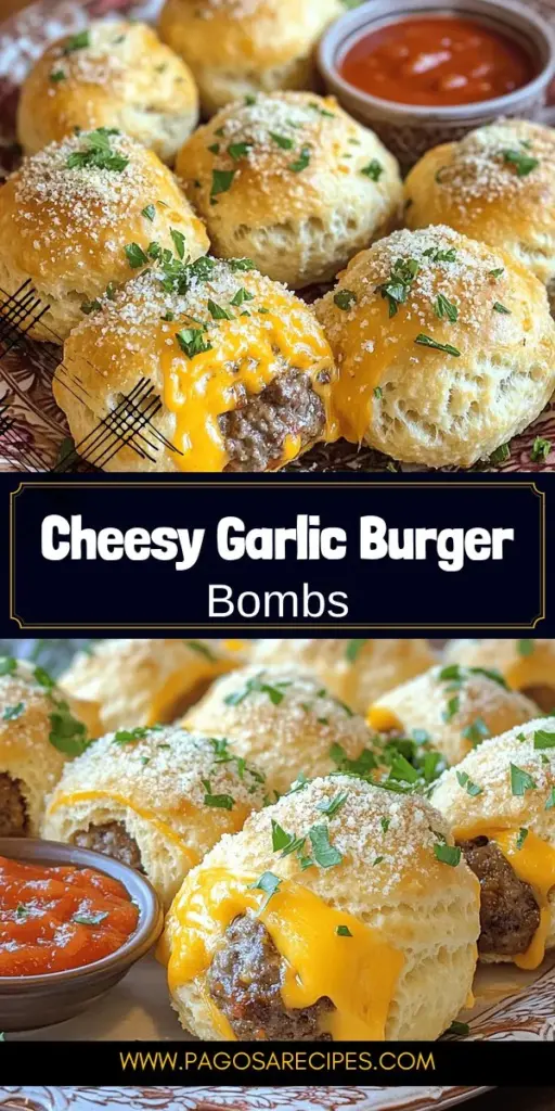 Get ready to wow your taste buds with Garlic Parmesan Cheeseburger Bombs! These savory bites of juicy beef, melty cheese, and flavorful garlic wrapped in warm biscuit dough are perfect for game day or family gatherings. This article provides a step-by-step recipe, creative variations, and tips to ensure each bomb is a delicious hit. Click through to explore this mouthwatering adventure and bring flavor to your next meal!
