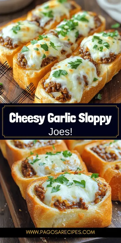 If you're craving a quick and tasty meal, try these Cheesy Garlic Bread Sloppy Joes! This delicious recipe features savory ground beef or turkey smothered in a sweet and tangy sauce, all nestled between crispy garlic bread and melted mozzarella cheese. Perfect for any dinner occasion, this dish is simple to make and bursting with flavor. Click to discover the full recipe and impress your family or guests with this comforting delight!