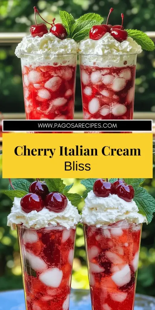 Dive into the refreshing world of Cherry Italian Cream Sodas, a delightful drink perfect for any occasion! This easy recipe combines fizzy soda, sweet cherry syrup, and creamy goodness to create a cooling treat everyone will love. Gather simple ingredients and follow step-by-step instructions to whip up this irresistible beverage at home. Ready to impress your friends? Click through to explore the full recipe and enjoy the perfect summer sip!