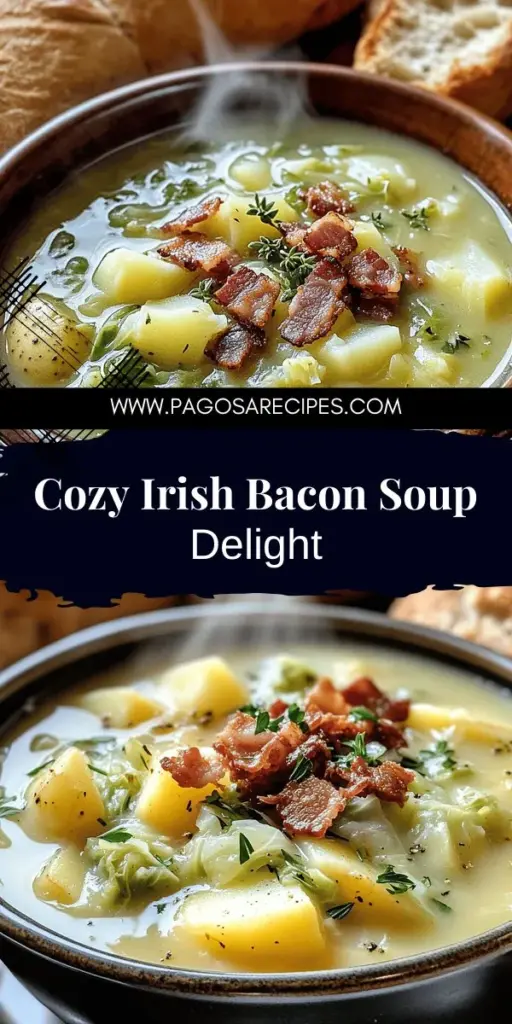 Warm up with a delicious bowl of Savory Irish Bacon, Cabbage, and Potato Soup! This hearty recipe combines rich flavors and easy steps, making it perfect for cozy nights. Discover how to select the finest bacon, use fresh cabbage, and cook creamy potatoes for a comforting meal. Embrace Irish cuisine and its traditions with this delightful soup. Click through for the full recipe and bring warmth to your table today!