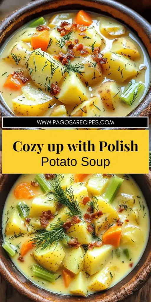 Warm up your dinner plans with this delicious Polish potato soup recipe! This comforting dish blends creamy Yukon Gold potatoes, savory kielbasa, and fresh dill to create a hearty meal that's sure to please. With easy cooking steps and ingredient tips, you'll be enjoying a taste of Poland in no time. Perfect for family gatherings or cold nights, click through to discover the full recipe and make this cozy soup today!