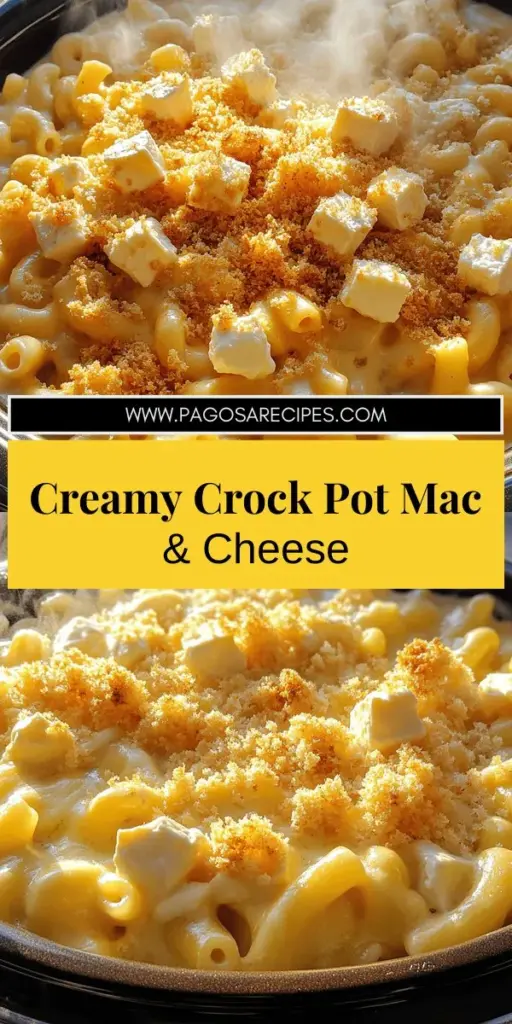 Discover the ultimate comfort food with this delightful and easy Crock Pot Mac & Cheese recipe! With creamy cheeses and simple ingredients, you can create a rich, cheesy dish with minimal effort. Whether you’re feeding the family or entertaining friends, this mac and cheese is sure to impress. Dive into the step-by-step guide and explore delicious variations to make it uniquely yours. Click through to uncover your new favorite recipe today!