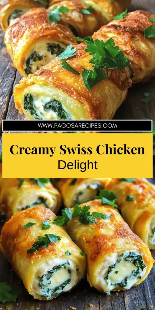 Craving a comforting dish that's easy to make? Discover the irresistible Savory Swiss Cheese Chicken! This delightful recipe features tender chicken breasts rolled with creamy Swiss cheese, fresh spinach, and spices, creating a satisfying meal. Perfect for family dinners or entertaining guests, you'll find helpful tips and creative variations to personalize your dish. Click to explore the full recipe and enjoy a comforting dinner that everyone will love!