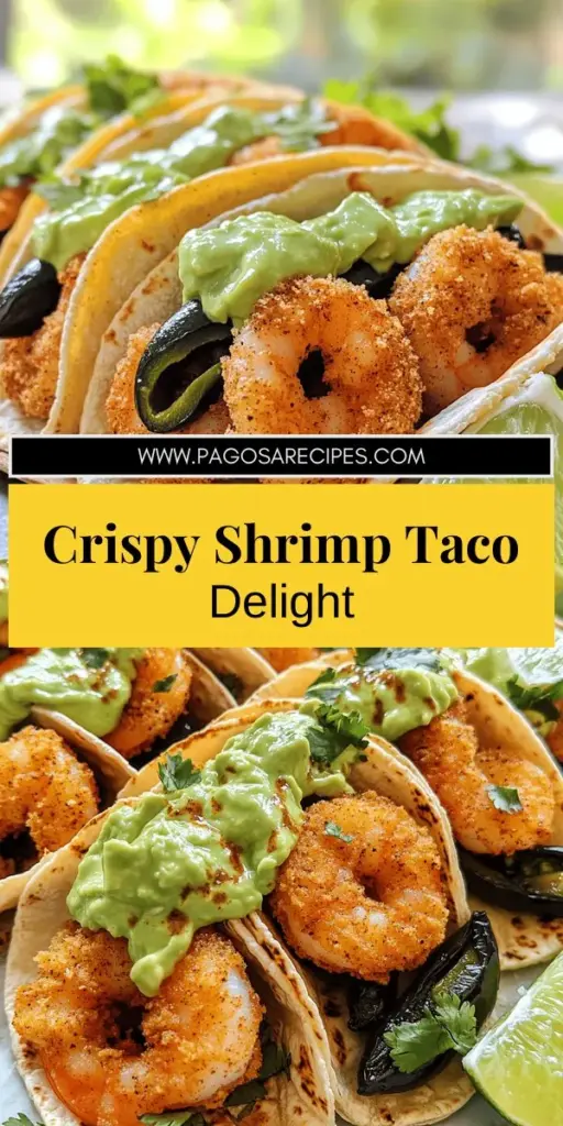 Elevate your taco night with these delicious Crispy Shrimp & Poblano Tacos topped with a creamy avocado cilantro sauce! This easy recipe features perfectly coated shrimp and sautéed poblanos, adding flavor and crunch to every bite. Perfect for family dinners or gatherings, explore tips for meal prep, variations, and taco bar ideas! Click through for the full recipe and make your next taco experience unforgettable!