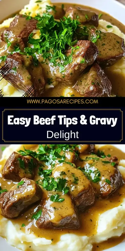 Looking for a quick and flavorful dinner idea? Try savory beef tips with gravy! This easy recipe uses tender cuts like sirloin and combines them with rich gravy for a comforting meal that’s perfect over rice or noodles. Customize it to your taste with different spices or serve it in creative ways like tacos or sandwiches. Click through to explore the full recipe and wow your family tonight!