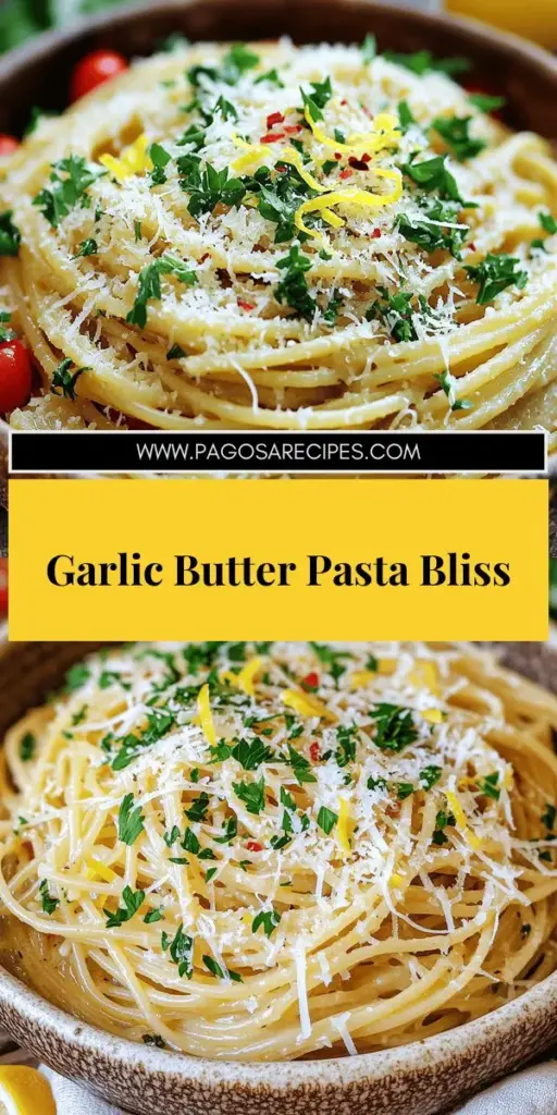 Satisfy your cravings with this Garlic Butter Pasta Recipe that's both simple and delicious! Discover how just a few ingredients can create a flavorful dish in no time. From creamy garlic butter to zesty lemon and Parmesan, this recipe is perfect for any skill level. Get ready to impress your family or enjoy a cozy night in. Click through to explore the full recipe and elevate your pasta game today!