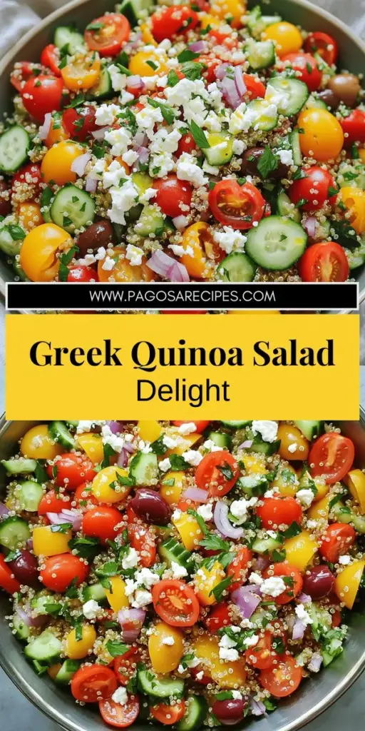 Craving a fresh and vibrant meal? Discover how to make a delicious Greek Quinoa Chopped Salad that’s not only packed with flavor but also loaded with health benefits. This easy recipe features protein-rich quinoa, colorful veggies, and tangy feta cheese, making it a perfect choice for lunch or dinner. Click through for the full recipe and tips on customizing it to suit your taste! Enjoy a hearty and wholesome meal that everyone will love!