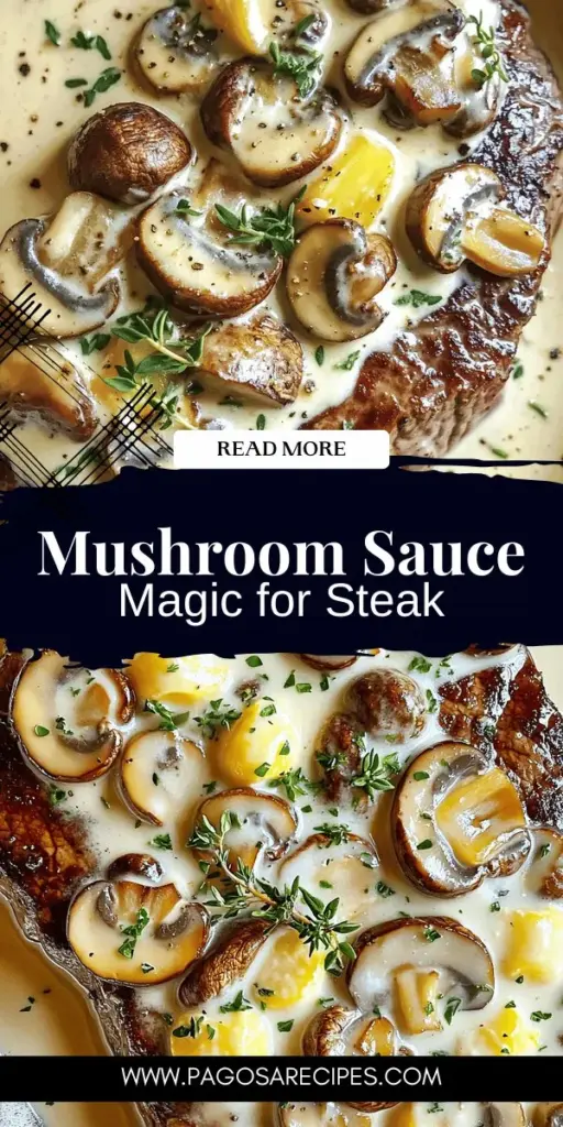 Elevate your steak dinner with the ultimate creamy mushroom sauce! This rich and flavorful sauce transforms any cut of steak into a gourmet experience. Discover essential ingredients like fresh mushrooms, garlic, and heavy cream, plus easy step-by-step instructions to achieve perfect consistency. Whether you like it classic or want to experiment with exciting variations, this sauce is a must-try. Click through for the full creamy mushroom sauce recipe and impress your dinner guests tonight!