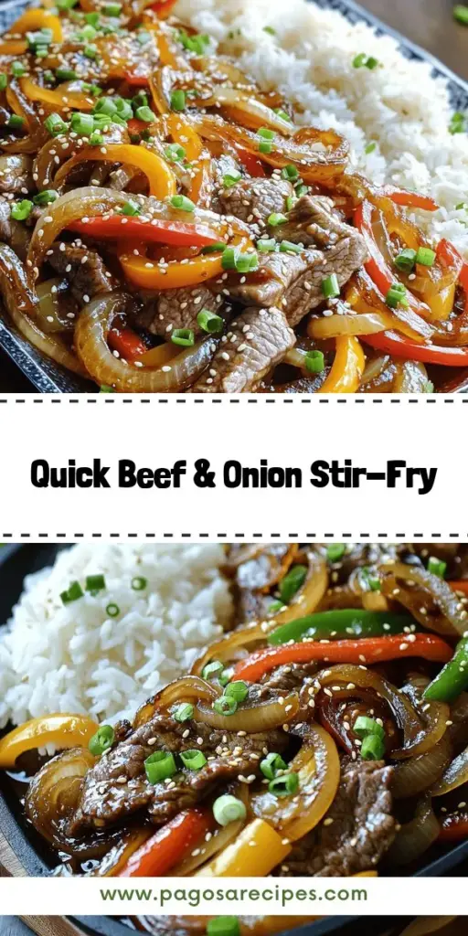 Discover the secret to a quick and delicious dinner with this Chinese Beef and Onion Stir-Fry recipe! In just minutes, you can create a mouthwatering dish using tender beef sirloin, caramelized onions, and aromatic garlic and ginger. Perfect for busy nights, this easy stir-fry is customizable with your favorite veggies. Dive into the full recipe now and impress your family with a meal that's as easy to make as it is to enjoy!