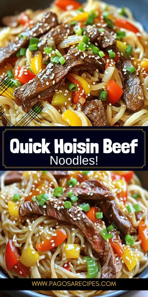 Whip up a delicious dinner in no time with this easy Hoisin Beef Noodles recipe! Combining tender beef, vibrant veggies, and a savory-sweet sauce, this dish is sure to satisfy your cravings. Learn step-by-step how to prepare the perfect noodles and get creative with fun variations. Whether you’re a busy parent or just love good food, this recipe has something for everyone. Click through to explore the full recipe and start cooking tonight!
