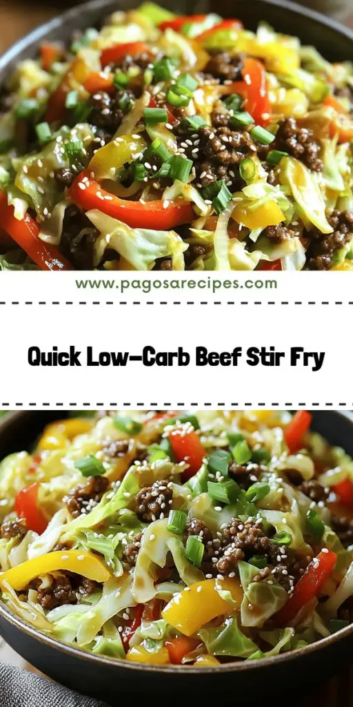 Satisfy your cravings with this Low-Carb Cabbage and Beef Stir Fry that's quick and full of flavor! Ready in just 30 minutes, this recipe is perfect for busy nights while still keeping you on track with your low-carb lifestyle. Packed with protein and fresh ingredients, it’s a healthy and delicious option. Discover all the easy steps and tips to elevate your cooking. Click through to explore the full recipe and start cooking today!