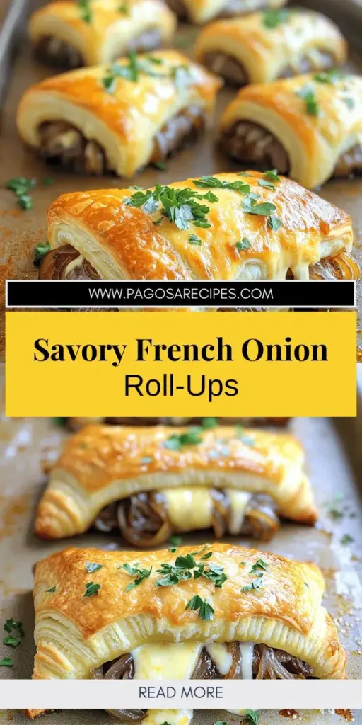 Get ready to wow your guests with French Onion Beef Roll-Ups, the ultimate savory party snack! These easy-to-make appetizers combine tender beef, rich caramelized onions, and gooey Gruyère cheese, all wrapped in flaky crescent dough. Perfect for any gathering, they are sure to be a crowd-pleaser. Ready to impress? Click through for the full recipe and tips to make these delicious bite-sized treats a star at your next event!