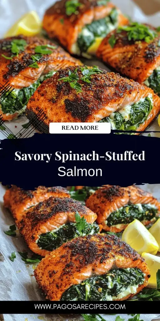 Discover the delicious and nutritious Blackened Salmon Stuffed with Spinach and Parmesan Delight! This easy-to-follow recipe combines fresh salmon with a rich spinach and cheese filling, making it perfect for any occasion. Whether you’re a seasoned chef or a beginner, you’ll impress family and friends with this flavorful dish. Click to explore the full recipe and elevate your seafood game today!