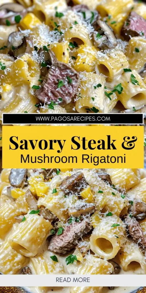 Elevate your dinner game with this Creamy Steak and Mushroom Rigatoni recipe that will delight your taste buds! This rich and flavorful meal features tender steak, savory mushrooms, and a dreamy creamy sauce. Whether you’re a cooking novice or a pro, our easy steps will help you create a comforting dish perfect for any occasion. Don’t miss out – click through to explore the full recipe and bring this delicious dish to your table!