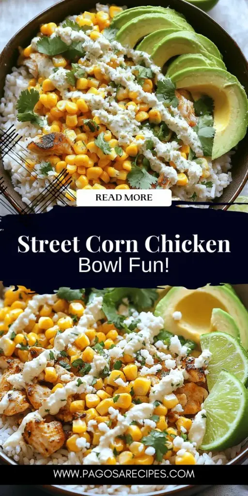 Spice up your weeknight dinners with a flavorful and easy-to-make Street Corn Chicken Rice Bowl! This delicious dish combines jasmine rice, juicy chicken, and fresh corn, all topped with a zesty lime mayonnaise and cotija cheese. Discover how to customize your bowl for any diet, from vegetarian options to healthier swaps. Click through for the full recipe and start enjoying this vibrant meal that everyone will love!
