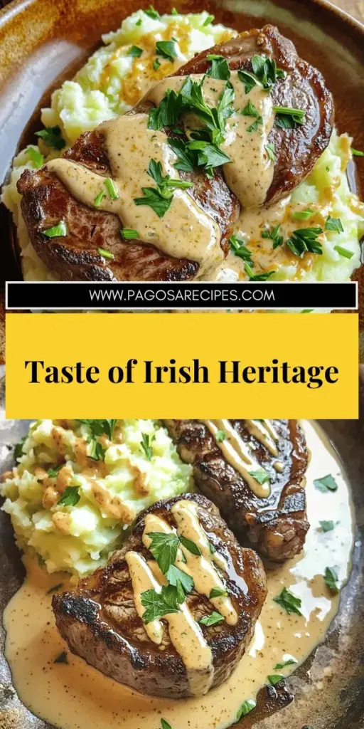 Indulge in the rich flavors of Gaelic Irish Steaks with Whiskey Cream and Colcannon! This hearty dish features perfectly grilled ribeye steak smothered in a luscious whiskey cream sauce, paired with traditional colcannon made from creamy potatoes and cabbage. Perfect for any occasion, this recipe brings a taste of Ireland to your kitchen. Click through to discover the full recipe and impress your loved ones with this delicious celebration of Irish heritage!