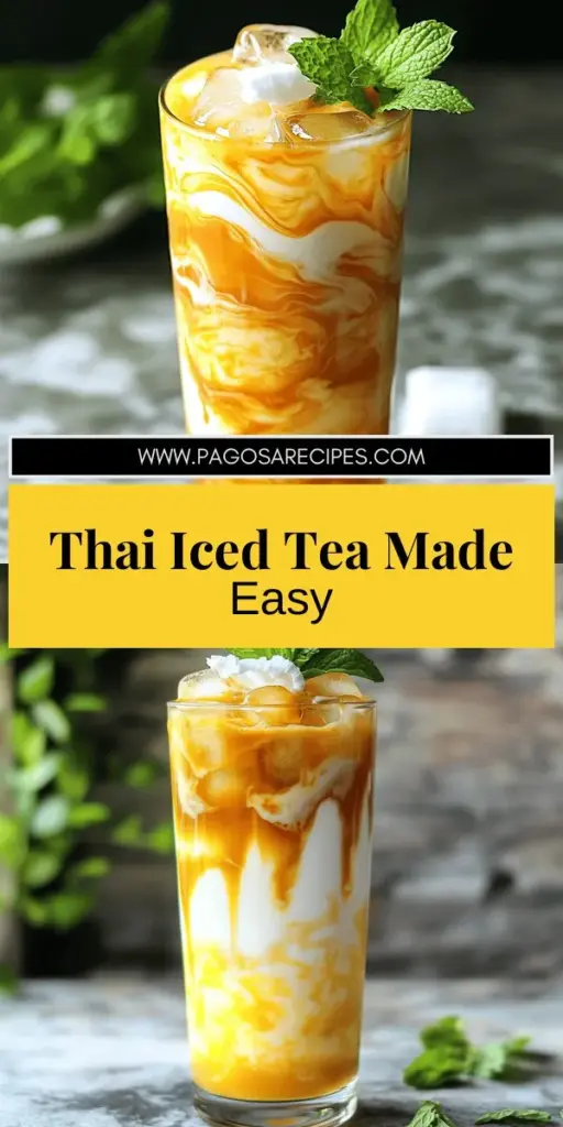 Experience the authentic taste of Thailand right at home with this simple Thai iced tea recipe! Learn how to brew the perfect cup using traditional Thai tea leaves, sweeteners, and creamy milk to create a drink that's as refreshing as it is delicious. Perfect for hot summer days, this recipe is easy to follow and allows for plenty of personalization. Click through to explore the full recipe and start your flavorful journey today!