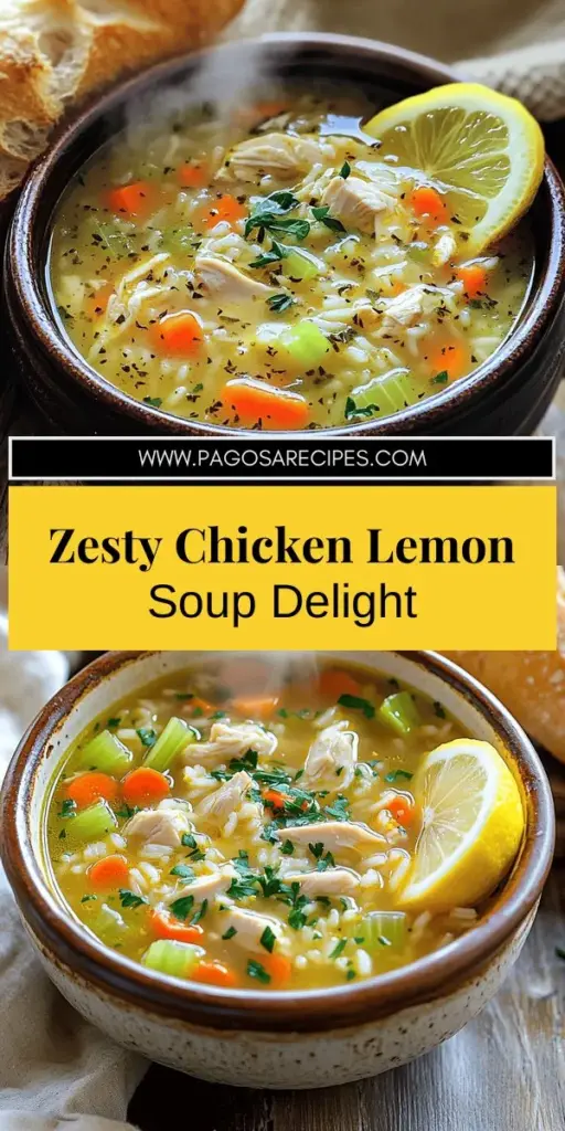 Warm your heart and kitchen with this easy Chicken Lemon Rice Soup! Packed with tender chicken, zesty lemon, and fluffy rice, it's the perfect comforting dish for any day. Discover the essential ingredients, step-by-step preparation, and creative variations that will make this recipe a family favorite. Whether for a cozy dinner or meal prep, this soup delivers delicious flavors and health benefits. Click through to explore the full recipe and start cooking today!