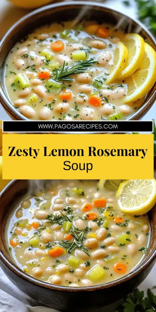 Experience the comfort of homemade Lemon Rosemary White Bean Soup, a hearty and flavorful dish perfect for any occasion. This simple recipe combines creamy white beans, zesty lemon, and aromatic rosemary for a nutritious meal that warms your soul. Discover essential cooking techniques, variations for dietary needs, and serving suggestions to enjoy it to the fullest. Click through to explore this delightful recipe and get cooking today!