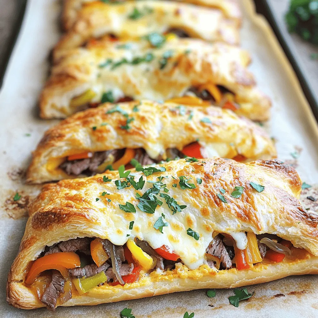 The main ingredients for cheesesteak stromboli create a tasty and satisfying dish. You need pizza dough, thinly sliced steak, cheese, and vegetables.