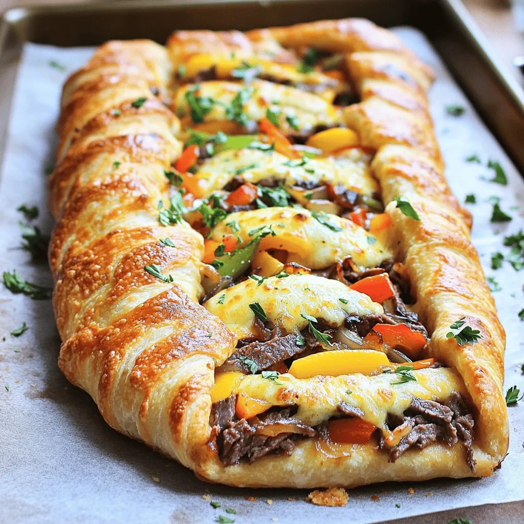 The main ingredients for cheesesteak stromboli create a tasty and satisfying dish. You need pizza dough, thinly sliced steak, cheese, and vegetables.