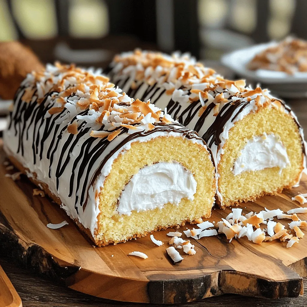 The Coconut Almond Swiss Roll Cake is simple and fun to make. You need a few key ingredients to get started.