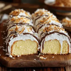 The Coconut Almond Swiss Roll Cake is simple and fun to make. You need a few key ingredients to get started.