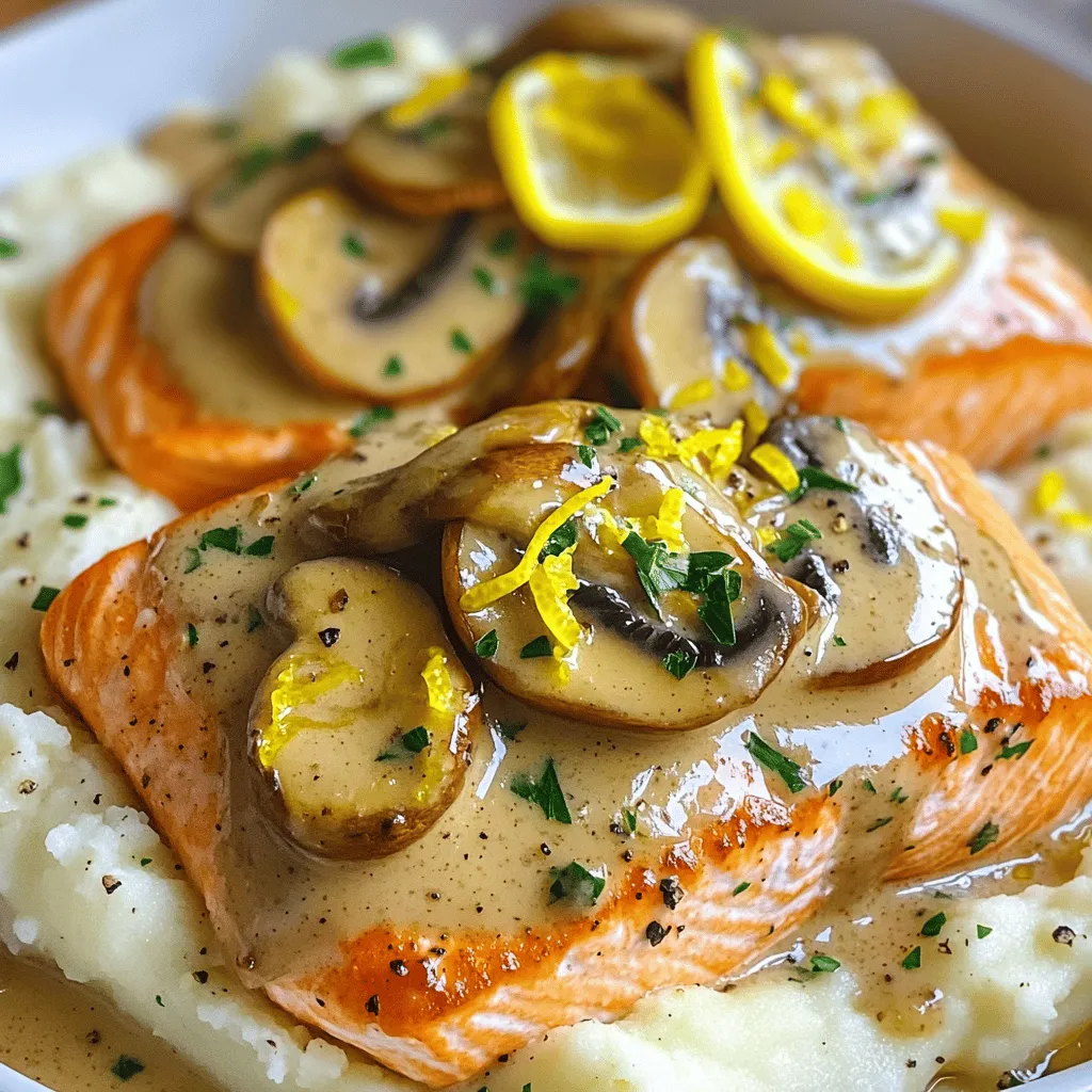 Using the right ingredients makes a big difference. For my creamy garlic mushroom salmon recipe, you need a few key items. First, you need two salmon fillets. Fresh salmon tastes best and cooks evenly. Next, grab one cup of sliced mushrooms. Cremini or button mushrooms work well here. They add a rich, earthy flavor.
