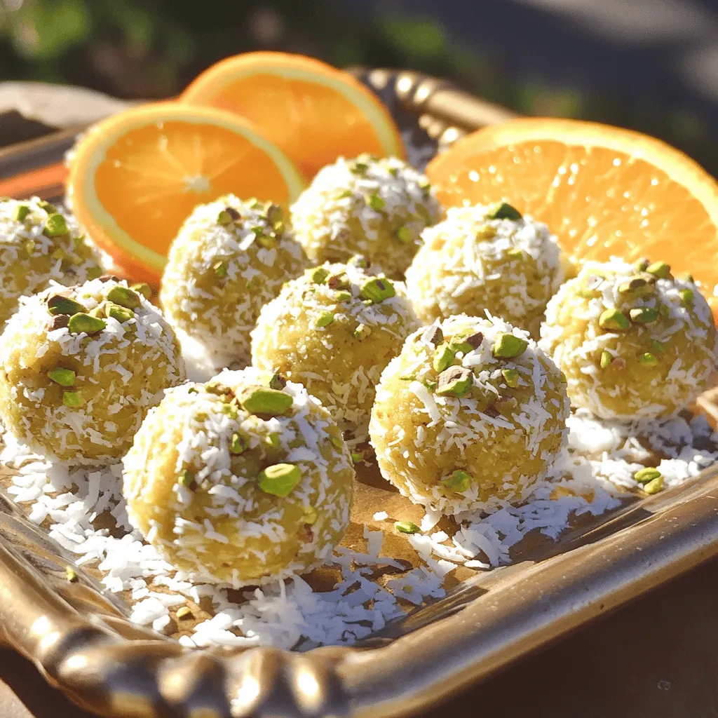 Orange blossom delight balls are a sweet treat with roots in Middle Eastern cuisine. These dessert balls combine almond flour, shredded coconut, and fragrant orange blossom water. They are easy to make and perfect for sharing.