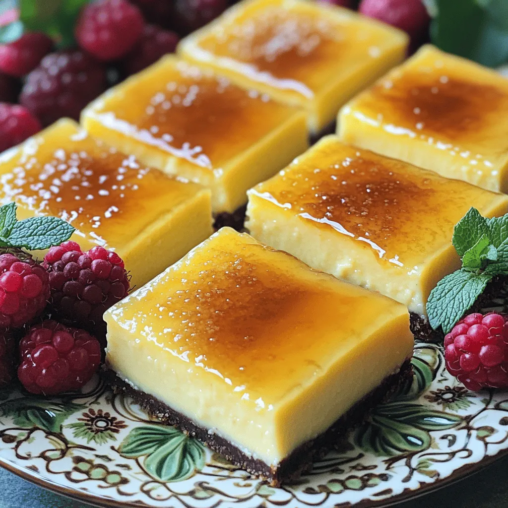 Crème Brûlée cheesecake bars mix two amazing desserts into one treat. They bring the creamy charm of cheesecake together with the rich flavor of crème brûlée. You can enjoy this dessert for special occasions or just because it’s a Friday night treat.