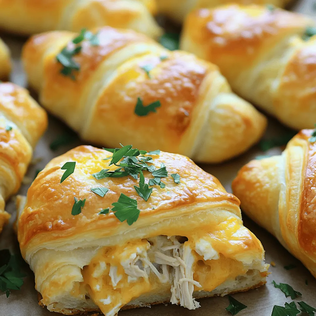 The cheesy chicken crescent rolls recipe shines with simple, tasty ingredients. You will need just a few items to create this delicious dish. First, grab one can of crescent roll dough. This dough puffs up beautifully and wraps around the filling.