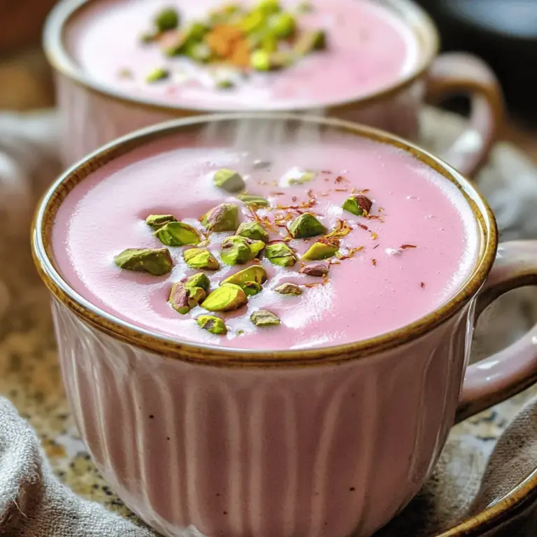 To make Kashmiri Pink Chai, you need specific ingredients. The essential ones include four cups of water and two tablespoons of green tea leaves. The baking soda, just half a teaspoon, helps develop the unique pink color. You also need two cups of whole milk, or almond milk if you prefer a vegan option.