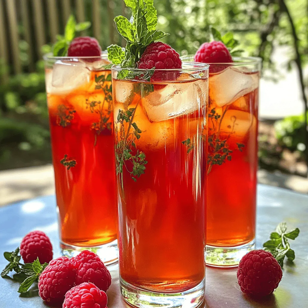 To make Earl Grey raspberry iced tea, you need fresh and simple ingredients. First, grab four cups of water. This will be the base for your tea. Next, you need four Earl Grey tea bags. This tea gives a lovely flavor and aroma.