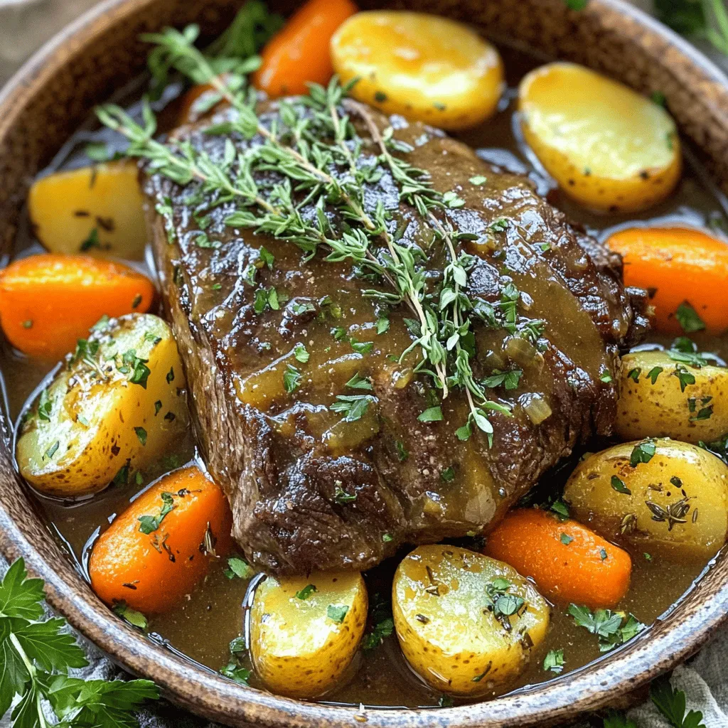 For a great Instant Pot pot roast, you need a few key ingredients. The main star is a 3-4 pound beef chuck roast. This cut is perfect because it turns tender when cooked. You also need olive oil for searing, salt, black pepper, garlic powder, and onion powder for seasoning.