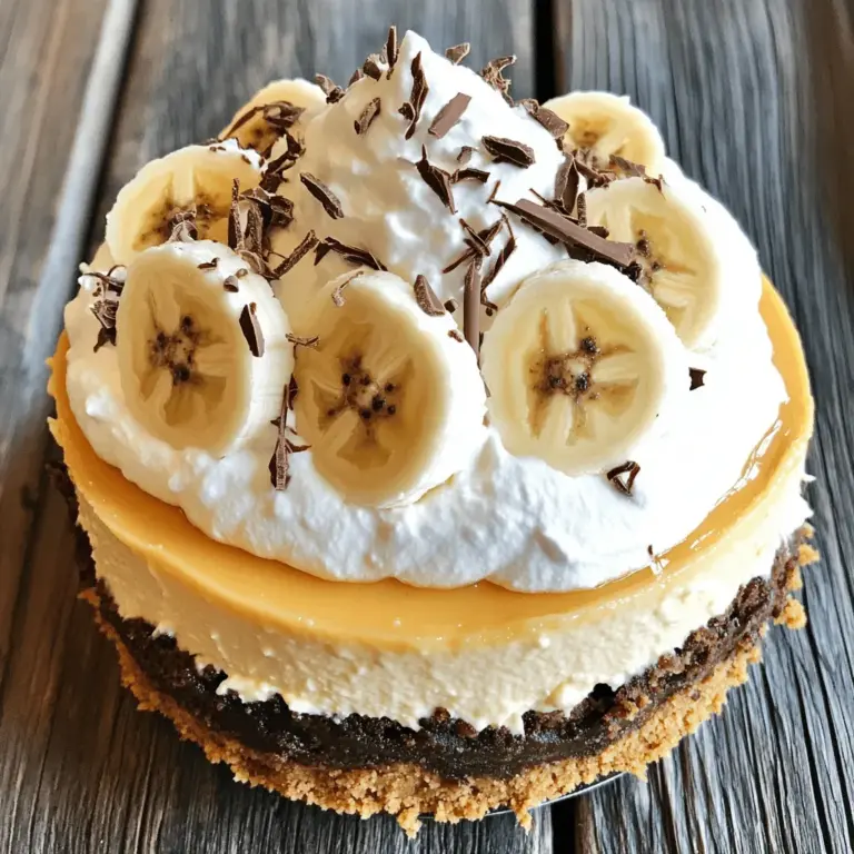 A banana cheesecake needs a few key ingredients to taste great. The base is a graham cracker crust. It adds a sweet crunch that pairs well with creamy filling. For the filling, you need cream cheese, sugar, and eggs. These ingredients make the cheesecake rich and smooth.